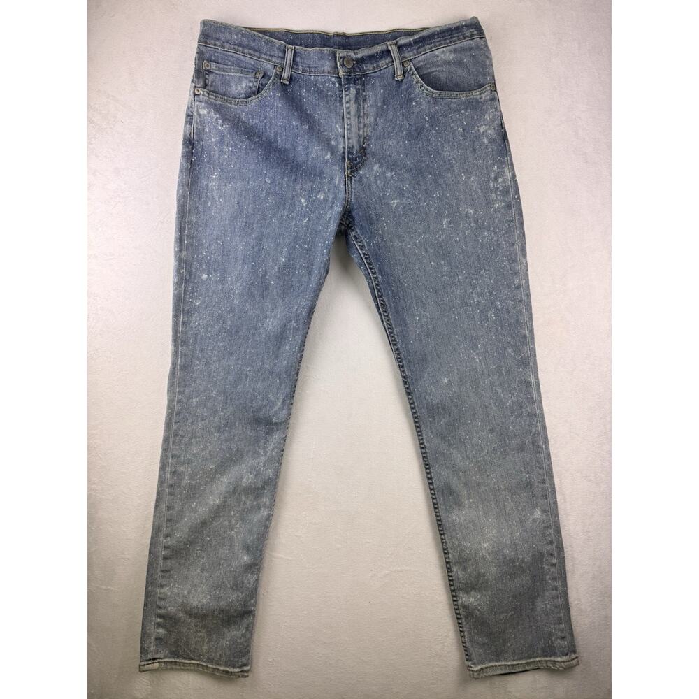 Levi’s 511 Slim Fit Jeans Men’s 36x32 Blue Bleach Splatter Distressed Denim